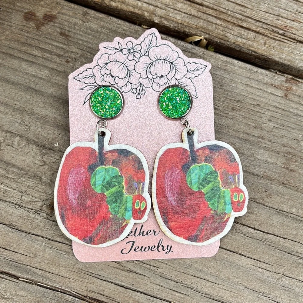 Eric Carle Book Character Earrings/ Teacher Earrings - Picture 10 of 12